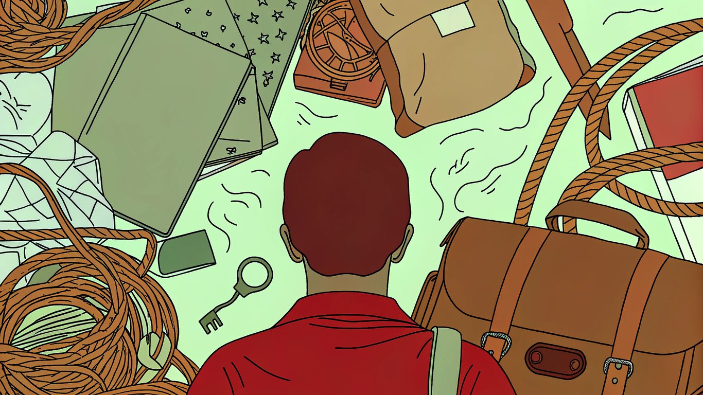 Illustration of pareidolia, where a person sees a distinct pattern or face in a random arrangement of elements.