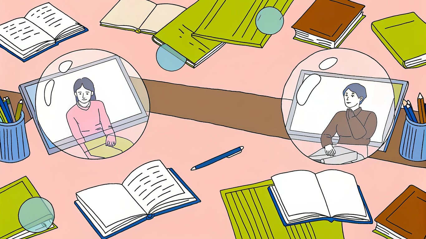 Illustration contrasting genuine research with diverse sources against an echo chamber of self-confirming information.